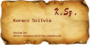 Korecz Szilvia névjegykártya
