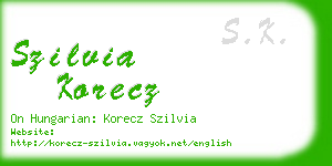 szilvia korecz business card
